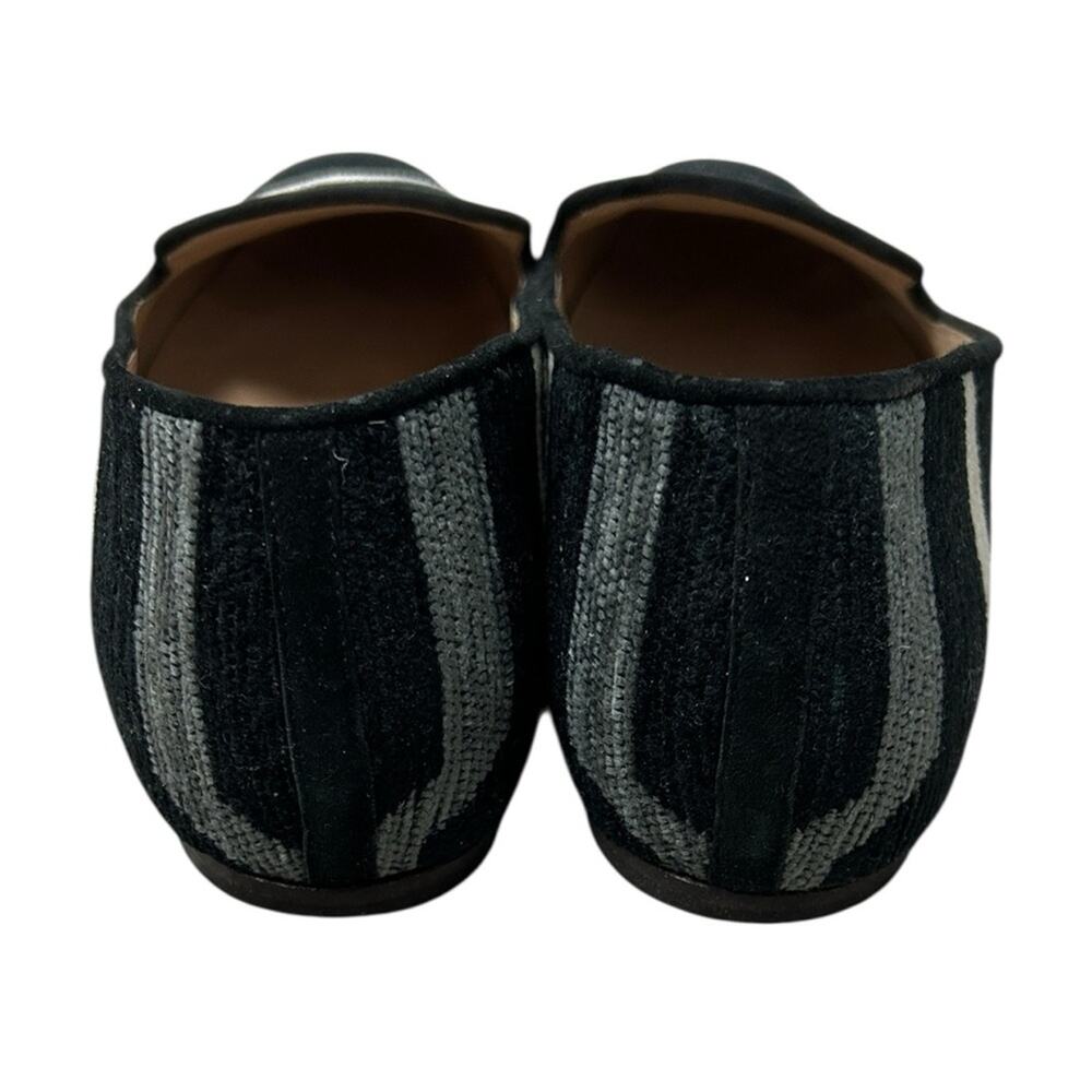 J. Crew Black and Gray Stripe Patterned Loafers Women's size 8 - Picture 4 of 7